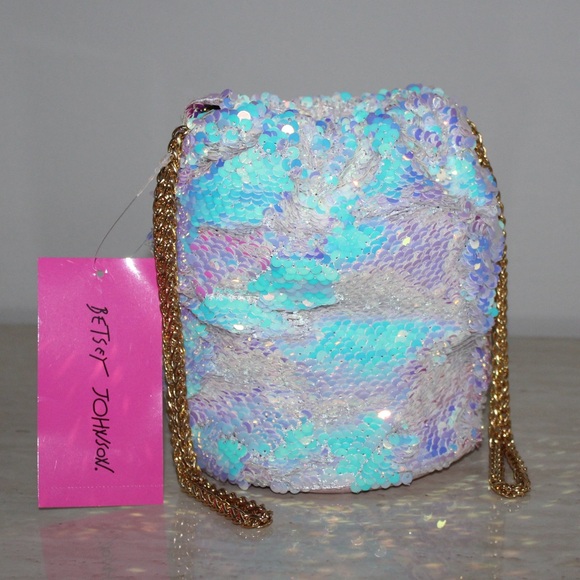 Betsey Johnson Handbags - Betsey Johnson Iridescent Sequins Chain Strap Bag